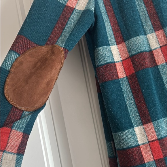 Plaid Open-Front Cardigan Sweater - Picture 3 of 3